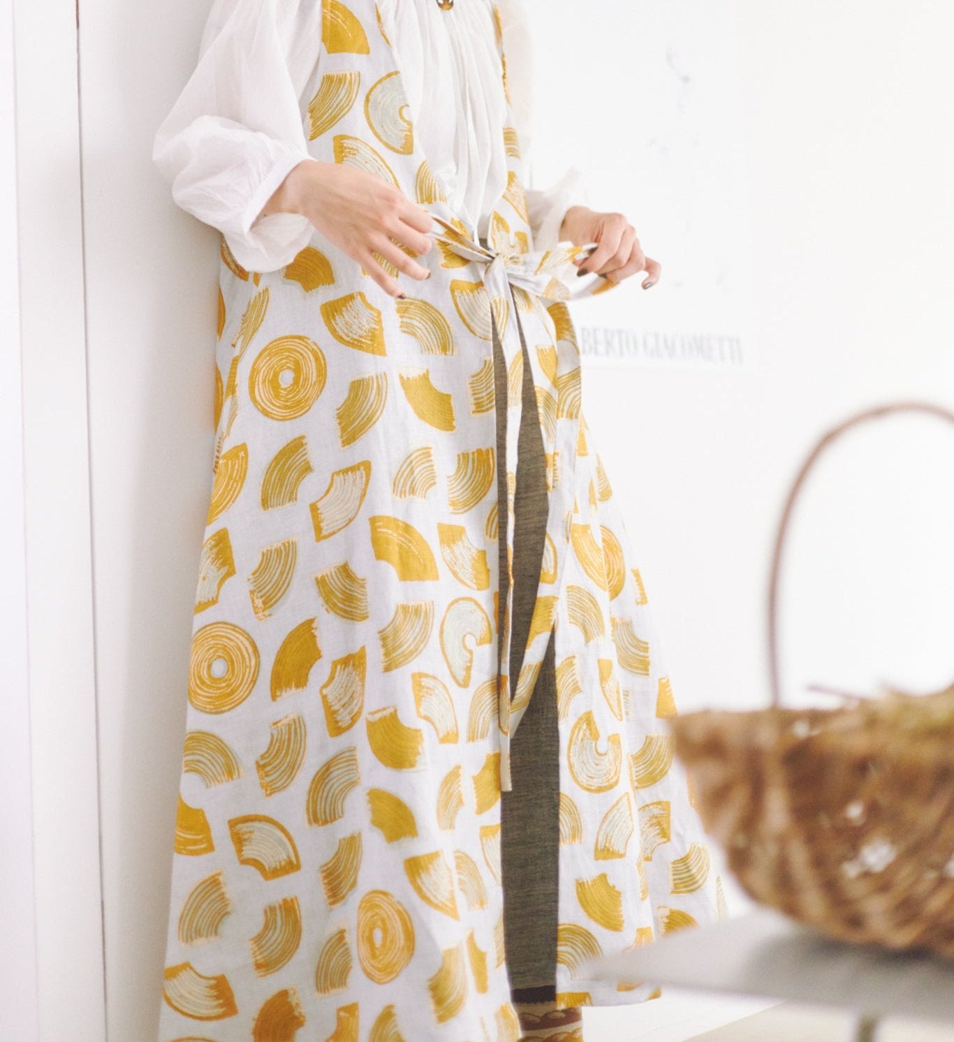 2way apron one-piece linen / Baumkuchen – gochisou